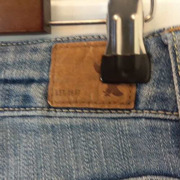 American Eaglel button front blue distressed stretch boy Jean  jeans - Picture 12 of 15
